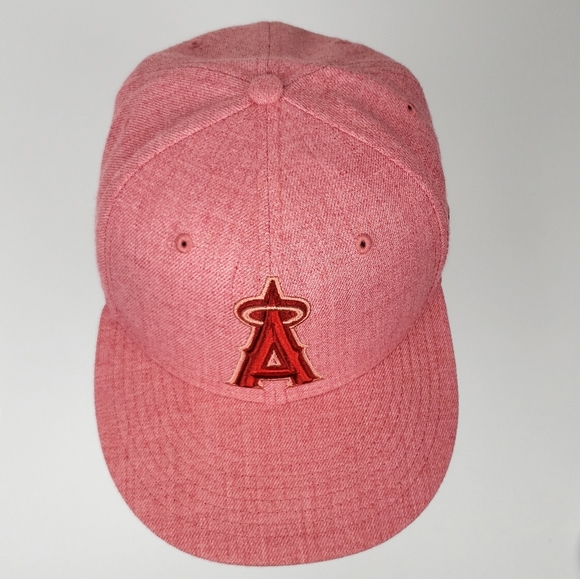 New Era 59Fifty Los Angeles Angels Classic Fitted Hat Red Heather Size 7 1/8 - Picture 11 of 15